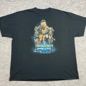 AEW wrestling shirt mens 2XL revolution Event match graphic all‎ over print